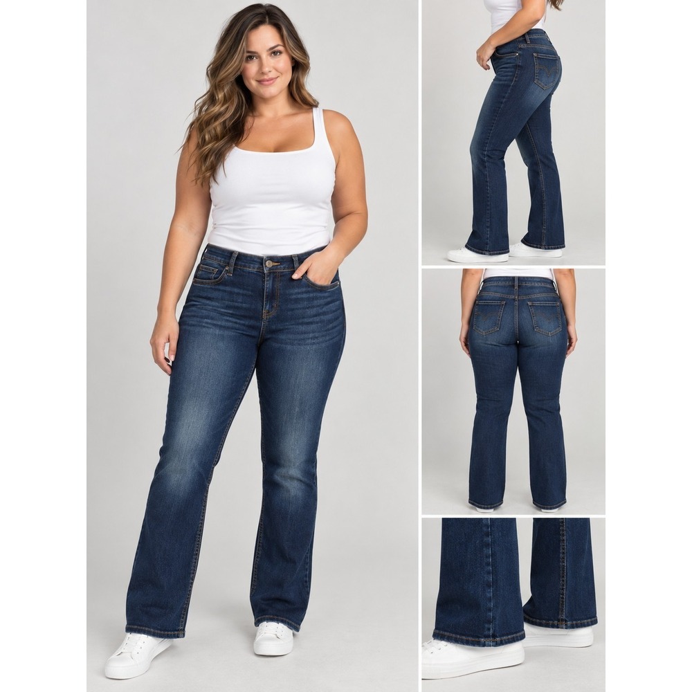 BKE Denim Payton Jeans Womens Dark Wash Bootcut Stretch Denim